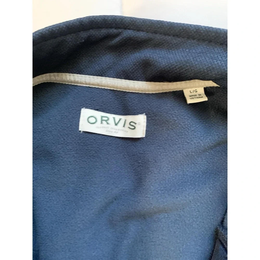 ORVIS Men's Bonded Mesh Fleece Full Zip Jacket ~ Blue ~‎ Size Large